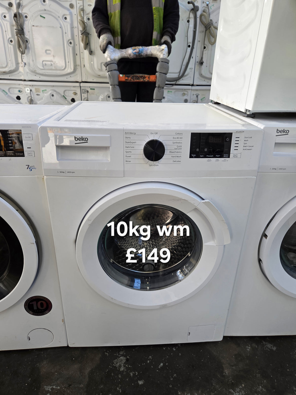 Beko WTL104121W 10kg washing machine Refurbished | 120 Day Warranty | Free Delivery