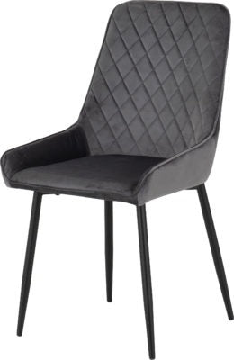 Athens Round Dining Set with Avery Chairs
Concrete Effect/Black/Grey Velvet