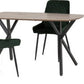Athens Rectangular Dining Set with Avery Chairs
Medium Oak Effect/Black/Emerald Green Velvet