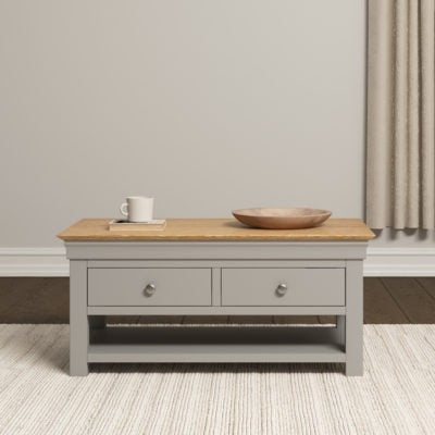 Bordeaux 2 Drawer Coffee Table
Pebble Grey/Oak