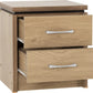 Charles 2 Drawer Bedside
Oak Effect Veneer with Walnut Trim