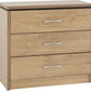 Charles 3 Drawer Chest
Oak Effect Veneer with Walnut Trim