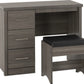 Lisbon 2 Piece Dressing Table Set
Black Wood Grain/Black Faux Leather