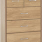 Charles 3+2 Drawer Chest
Oak Effect Veneer with Walnut Trim
