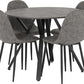 Athens Round Dining Set
Concrete Effect/Black/Grey Faux Leather