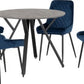 Athens Round Dining Set with Avery Chairs
Concrete Effect/Black/Sapphire Blue Velvet