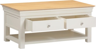 Bordeaux 2 Drawer Coffee Table
Ivory/Oak
