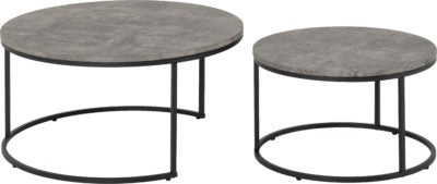 Athens Round Coffee Table Set
Concrete Effect/Black