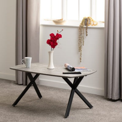 Athens Oval Coffee Table
Concrete Effect/Black