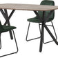 Athens Rectangular Dining Set with Lukas Chairs
Medium Oak Effect/Black/Emerald Green Velvet
