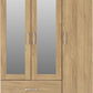 Charles 3 Door 2 Drawer Mirrored Wardrobe
Oak Effect Veneer with Walnut Trim