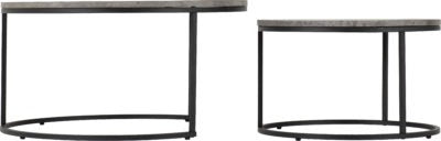 Athens Round Coffee Table Set
Concrete Effect/Black