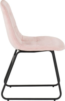 Athens Rectangular Dining Set with Lukas Chairs
Medium Oak Effect/Black/Baby Pink Velvet