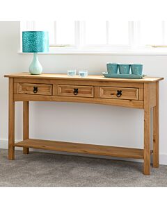 Corona 3 Drawer Console Table With Shelf