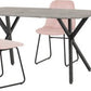 Athens Rectangular Dining Set with Lukas Chairs
Concrete Effect/Black/Baby Pink Velvet