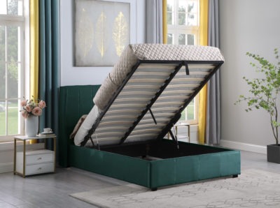 Amelia Plus 5' Storage Bed
Green Velvet Fabric