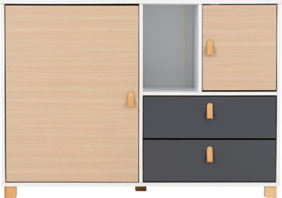 Brooklyn 2 Door 2 Drawer Storage Chest
Oak Effect/Grey