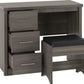 Lisbon 2 Piece Dressing Table Set
Black Wood Grain/Black Faux Leather