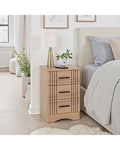 Tessa 3 Drawer Bedside