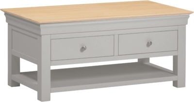 Bordeaux 2 Drawer Coffee Table
Pebble Grey/Oak