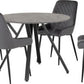 Athens Round Dining Set with Avery Chairs
Concrete Effect/Black/Grey Velvet