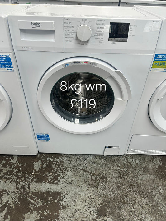 beko 8kg washing machine 🌟 Free Delivery 🌟 120 Days Warranty 🌟