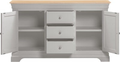Bordeaux 2 Door 3 Drawer Sideboard
Pebble Grey/Oak