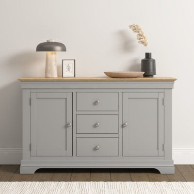 Bordeaux 2 Door 3 Drawer Sideboard
Pebble Grey/Oak