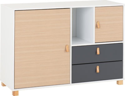 Brooklyn 2 Door 2 Drawer Storage Chest
Oak Effect/Grey