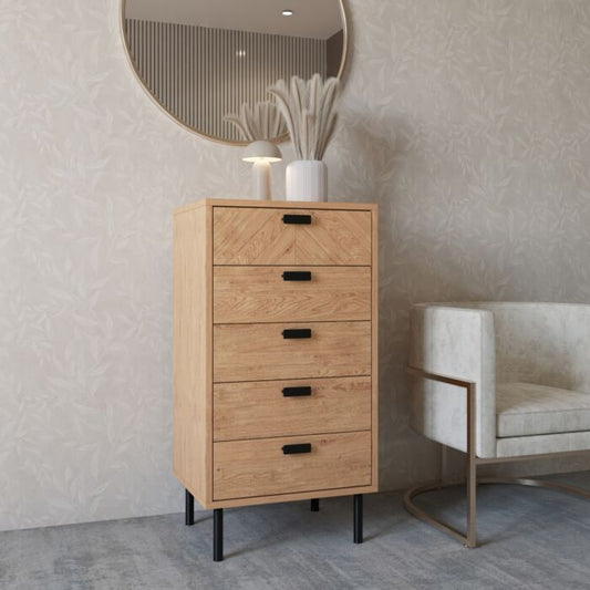 Leon 5 Drawer Narrow Chest
